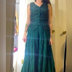 Vintage Green Embellished Jumpsuit